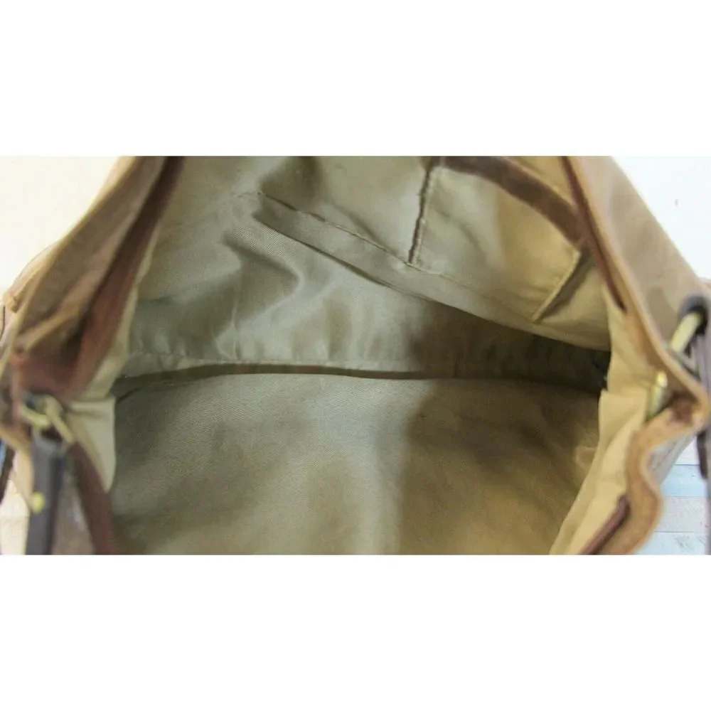 ROOMY Nino Bossi TAN BROWN GENUINE LEATHER ZIP TOP SHOULDER BAG HANDBAG PURSE